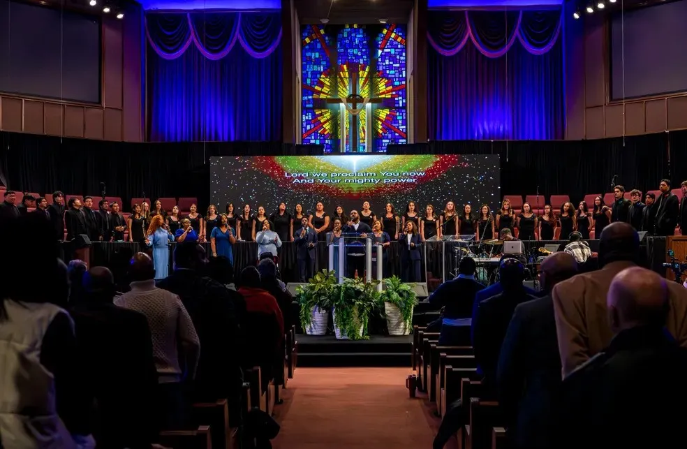 Singers in church