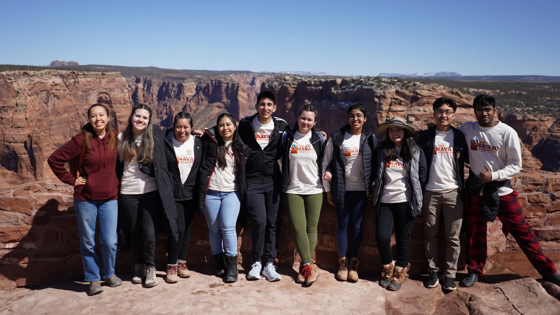 SWAU Navajo 2025 Trip Group in front of Canyon