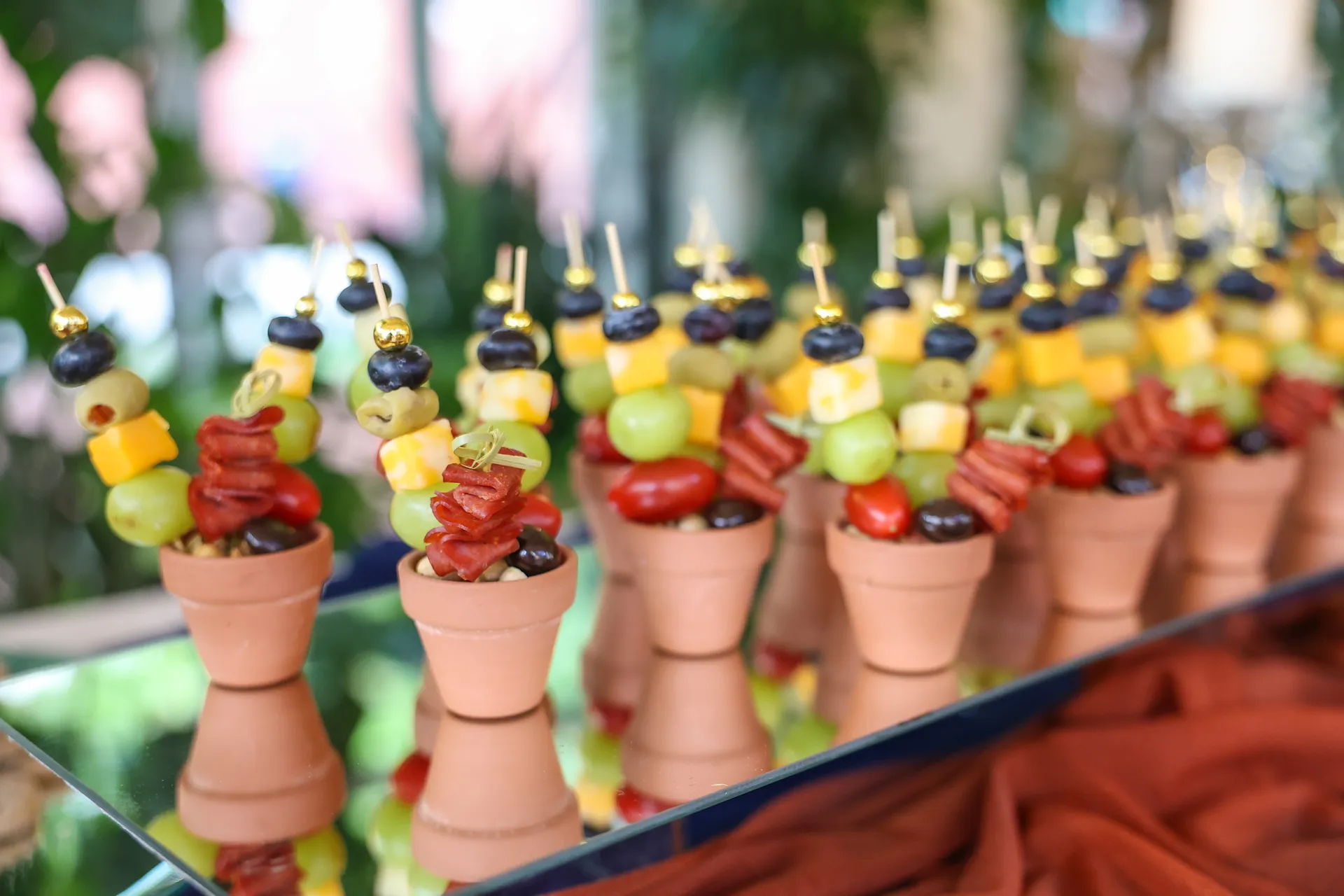 Fruit collected into cups that look like pots